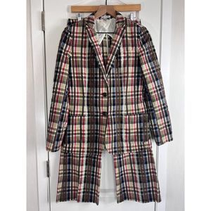 L.L. Bean Women's Plaid Blazer Jacket Pants Suit 2 Piece Set Women's Size 4